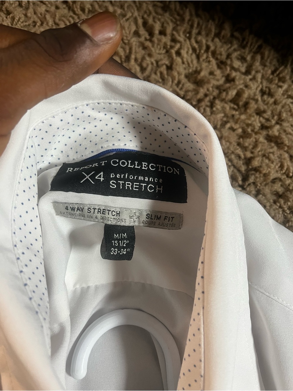 Report Collection White Slim Fit Performance Dress Shirt